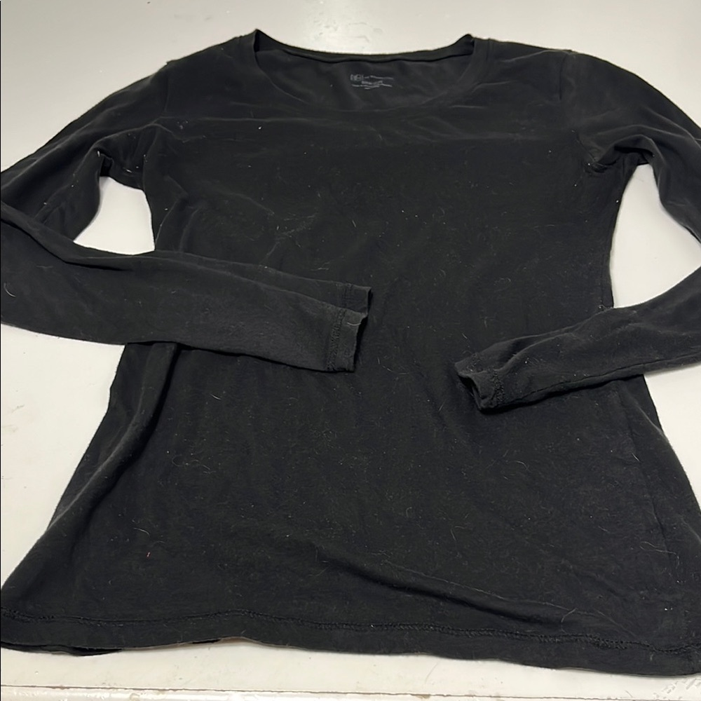 No Boundaries Small Black Scoop Neck Basic Long Sleeve T Shirt